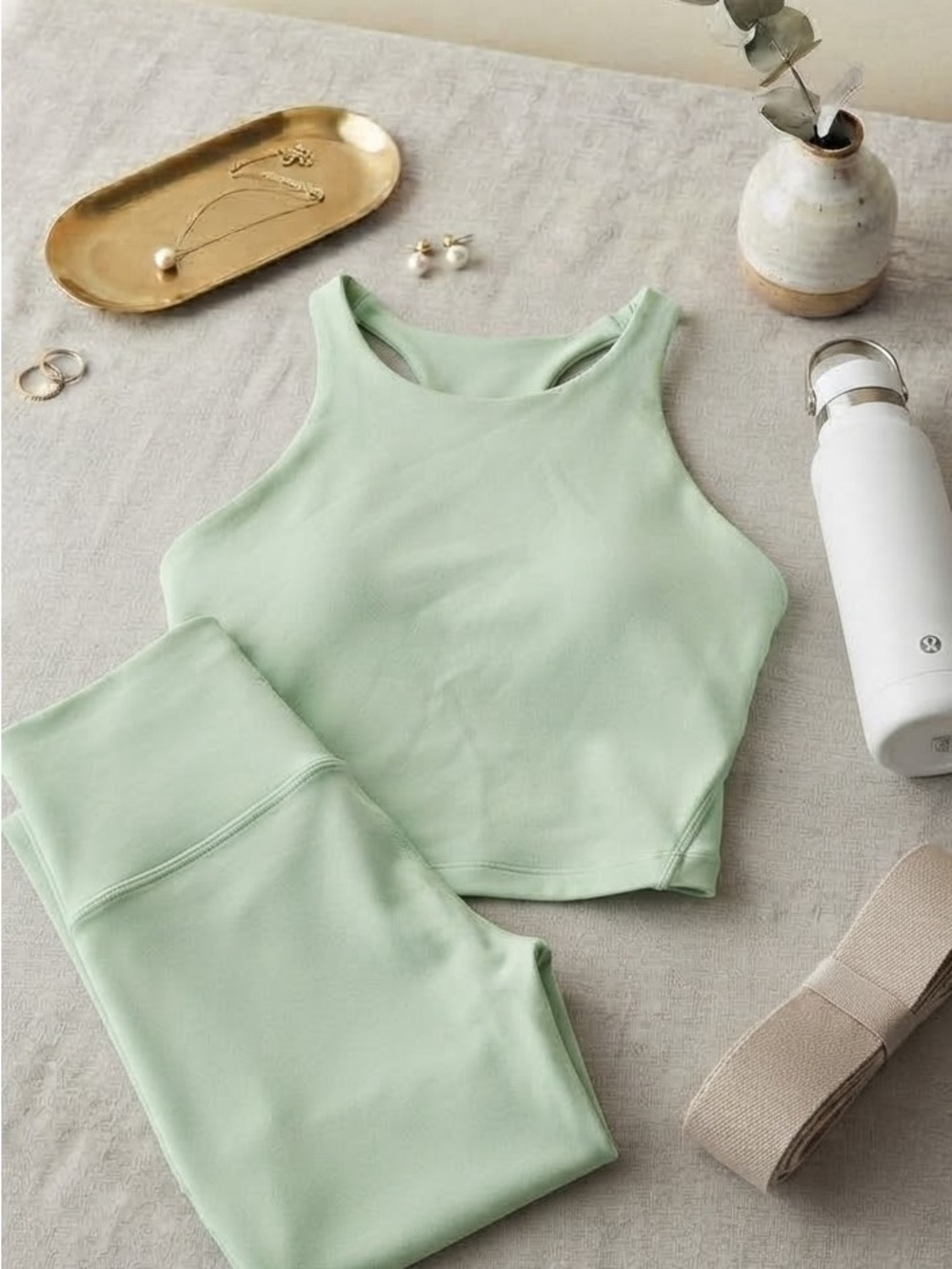 Lululemon Align High Neck Tank Top Mint Green Size 6 Nulu